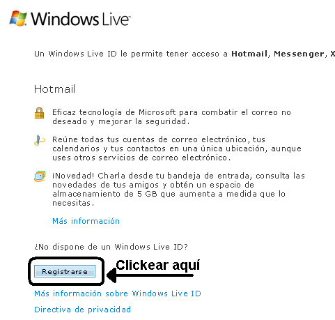 crear correo hotmail